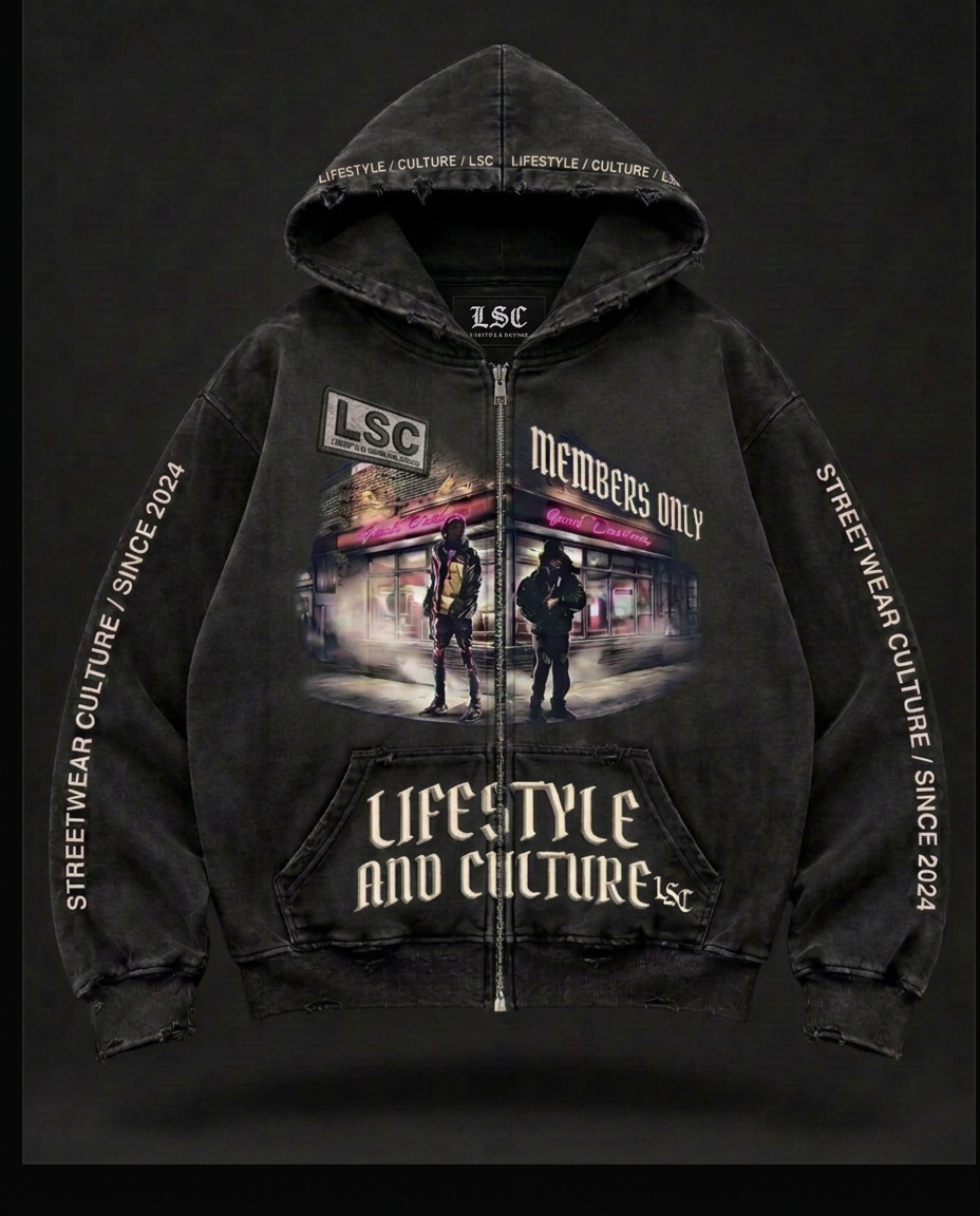 LSC Culture Zip Hoodie / Vintage Black