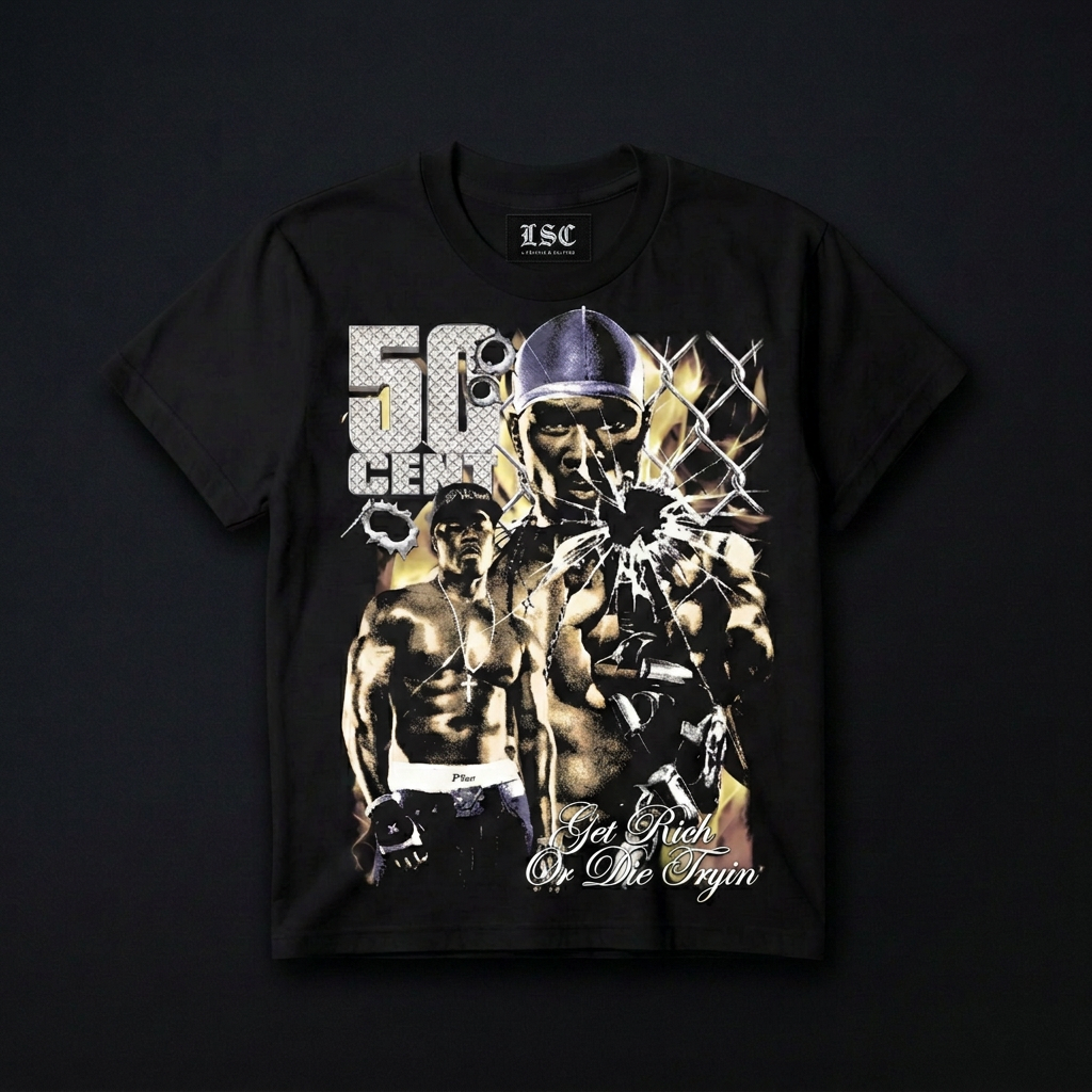 50 Cent Get Rich Graphic Tee / Black