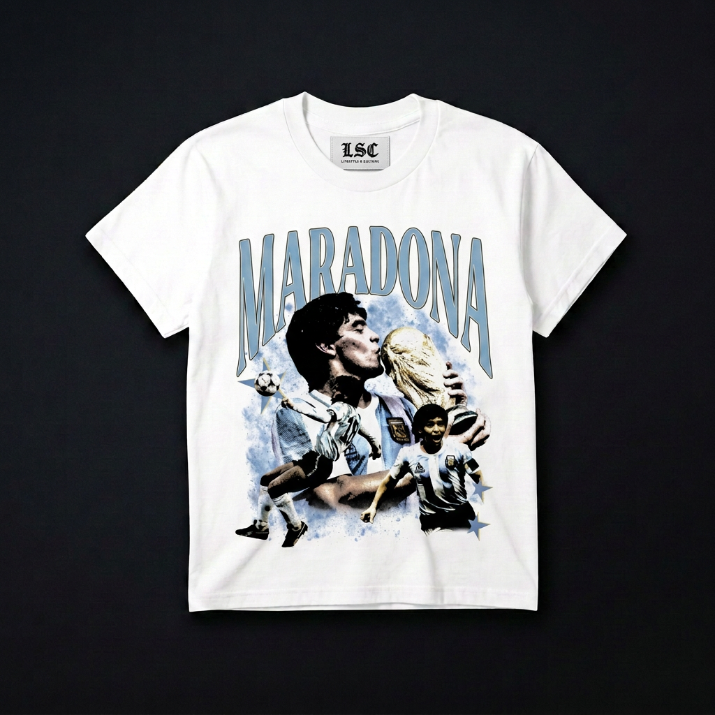 Maradona Graphic Tee / White