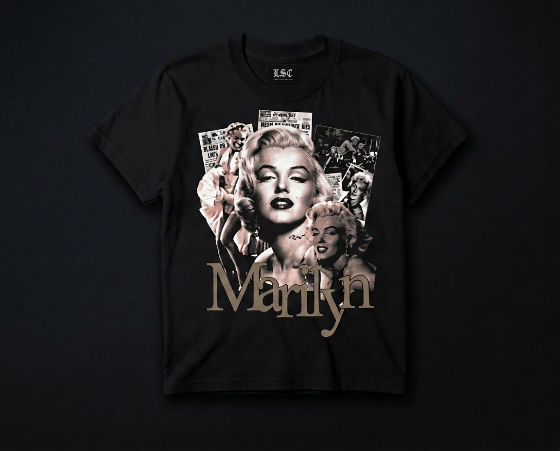 Marilyn Monroe Collage Graphic Tee / Black