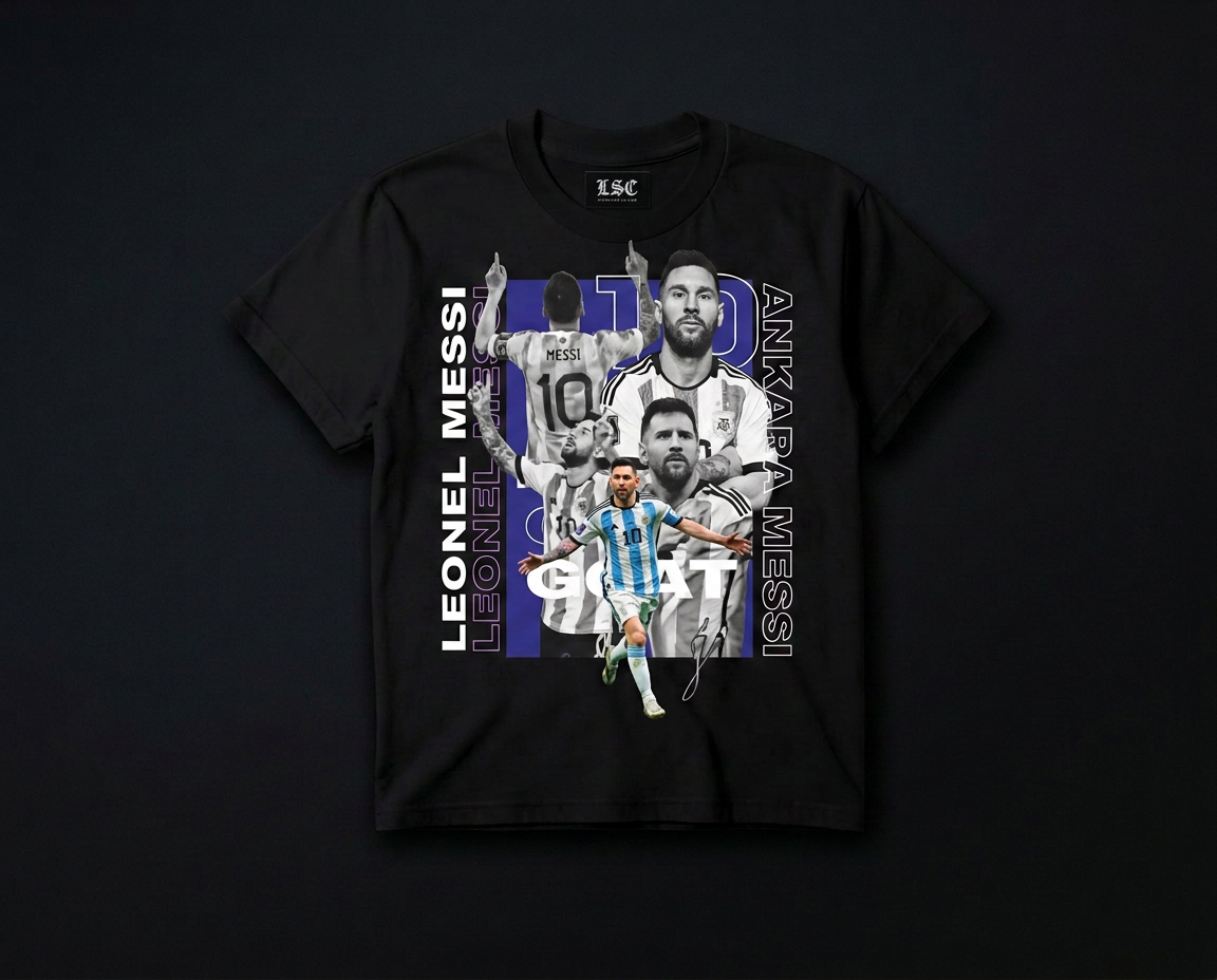 Messi GOAT Graphic Tee / Black