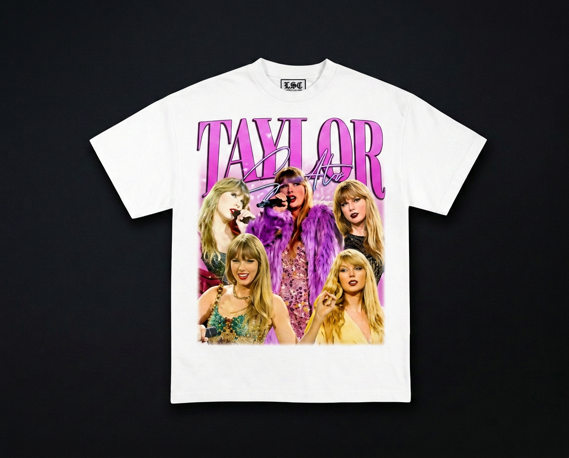 Taylor Swift Pink Graphic Tee / White