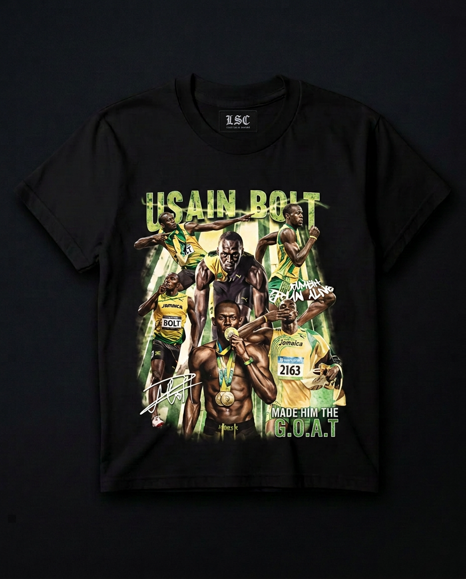 Usain Bolt Graphic Tee / Black