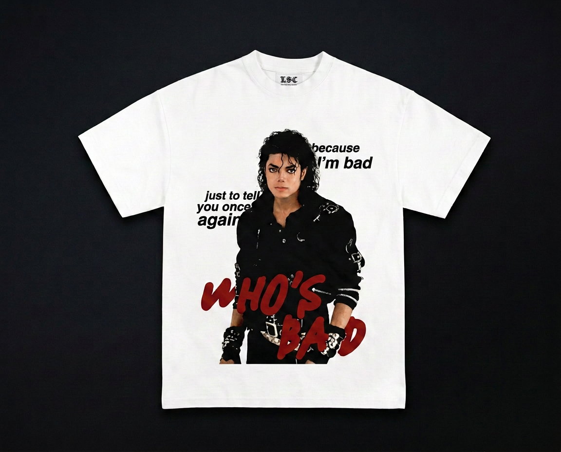 Michael Jackson Who's Bad Graphic Tee / White