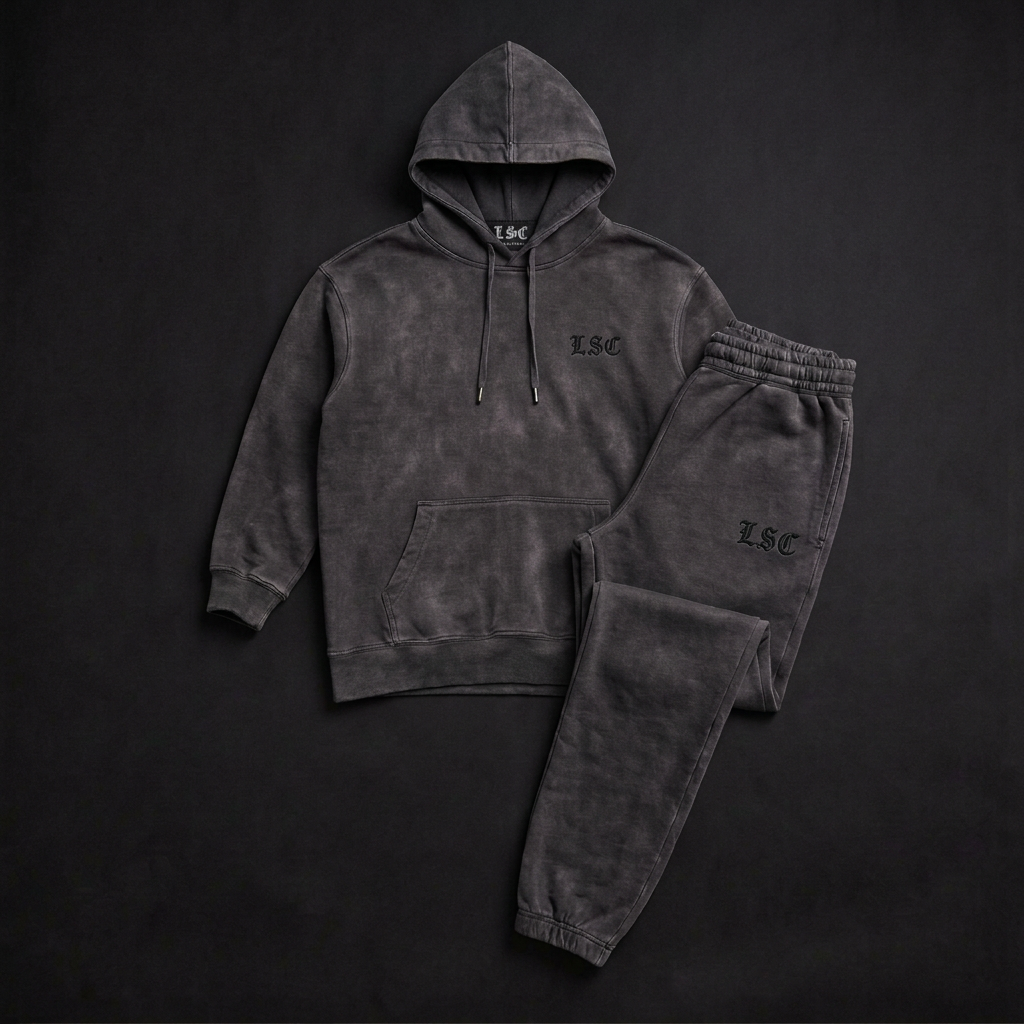 Vintage Wash Sweatsuit / Charcoal